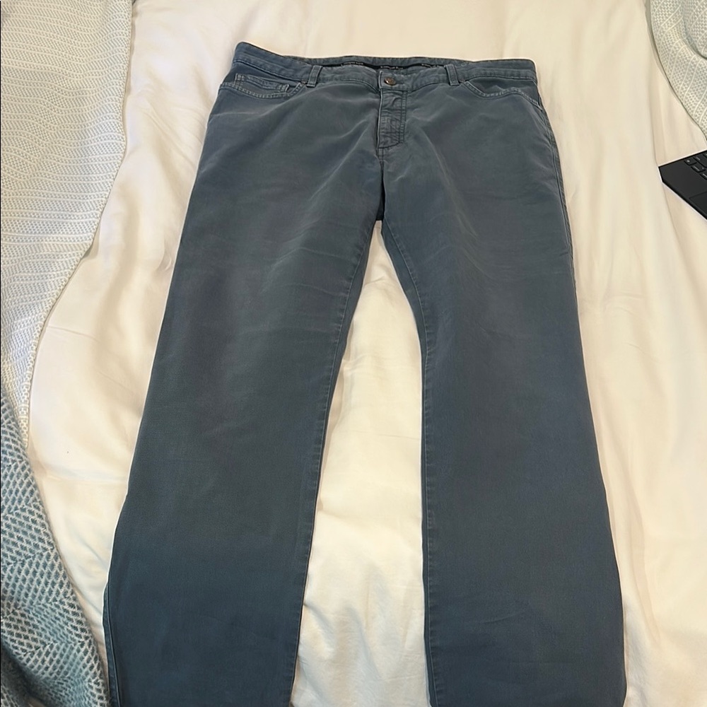 Ermenegildo Zegna Blue Chinos Classic Style